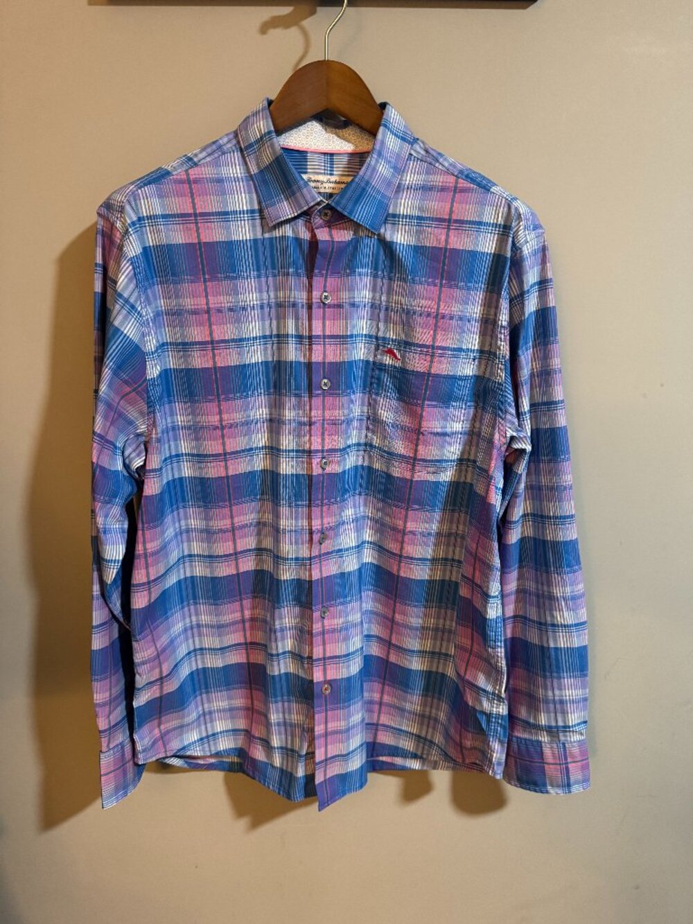 Tommy Bahama - Large Button Down Sarasota Stretch Fit - Pink/Blue